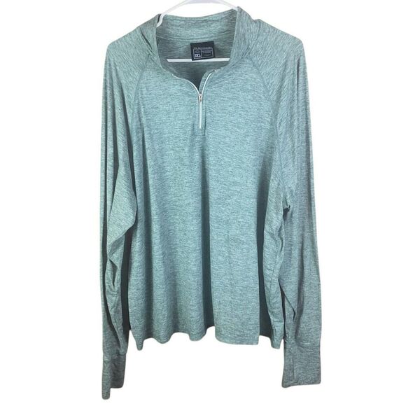 T.R. McTaggart Mens Green Heathered Off Grid 1/4 Zip Pullover Size 3XL - Picture 1 of 4